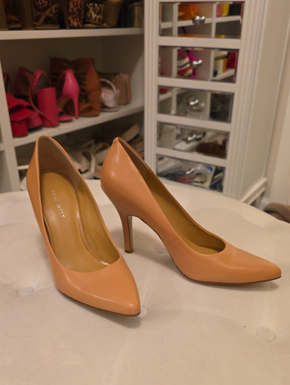 Nine West Sleek Pointed-Toe High Heels in Nude